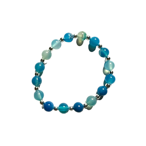 Sea Colored Glass Stretchy Bracelet