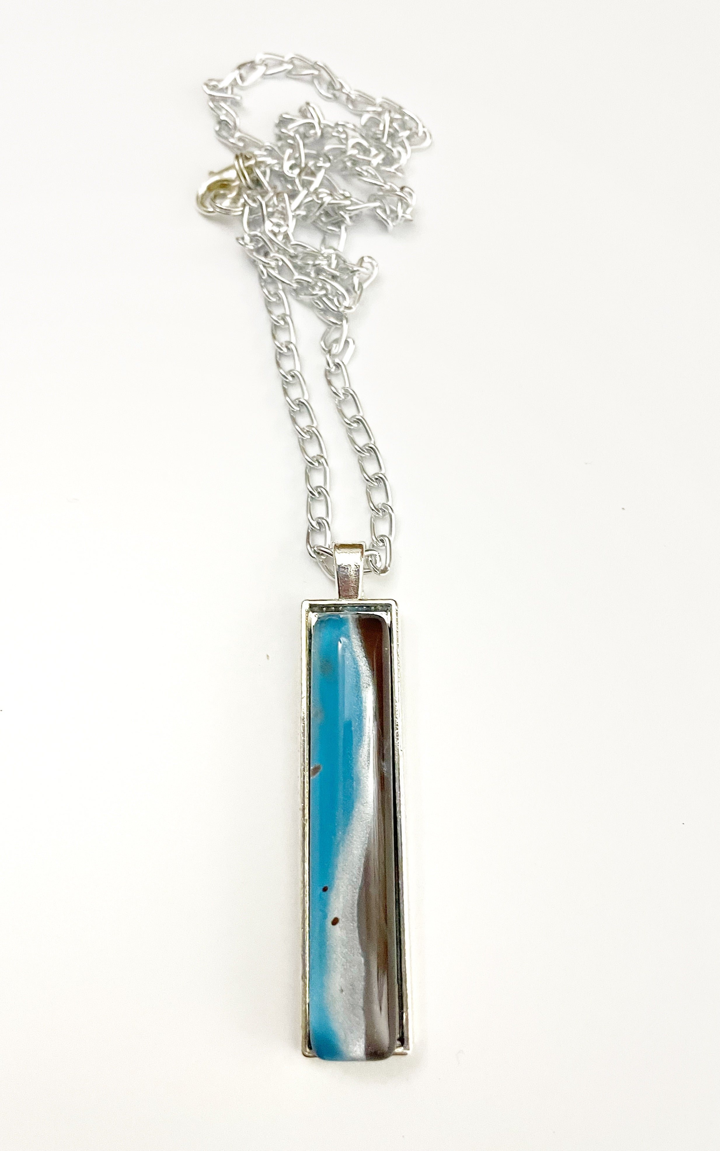 Brown, Blue and Yellow Acrylic Necklaces