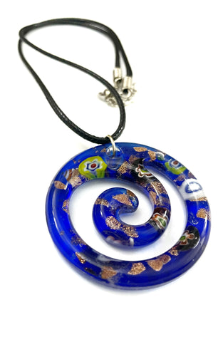 Blue with Millefiori Glass Necklace
