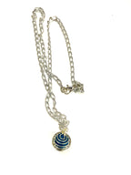 Teal Cage Lava Stone Necklace