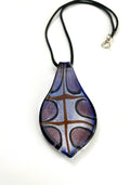 Purple, Silver and Tan Glass Necklace
