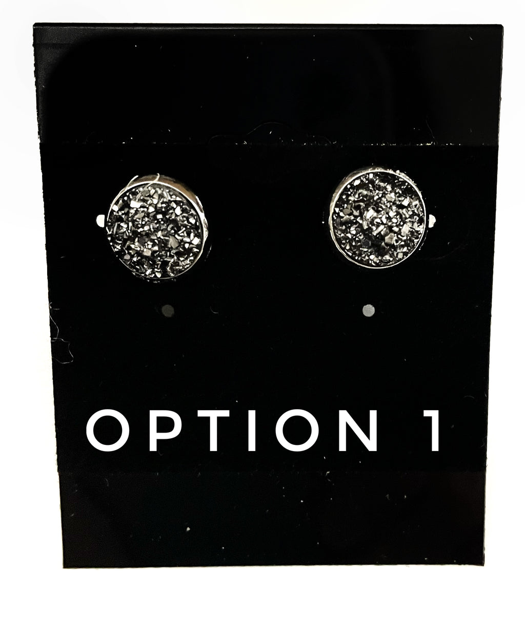 Silver Druzy Earrings
