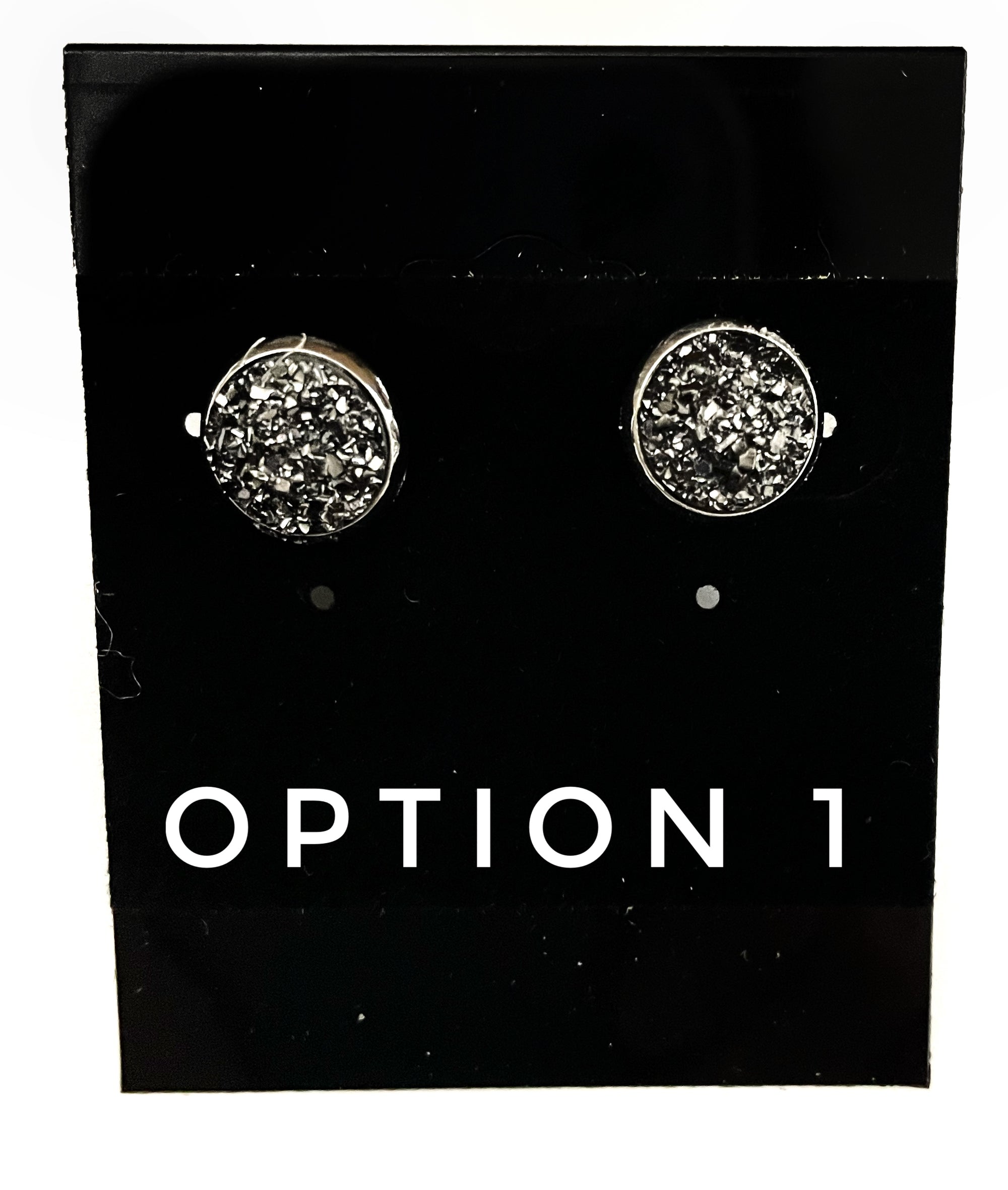 Silver Druzy Earrings