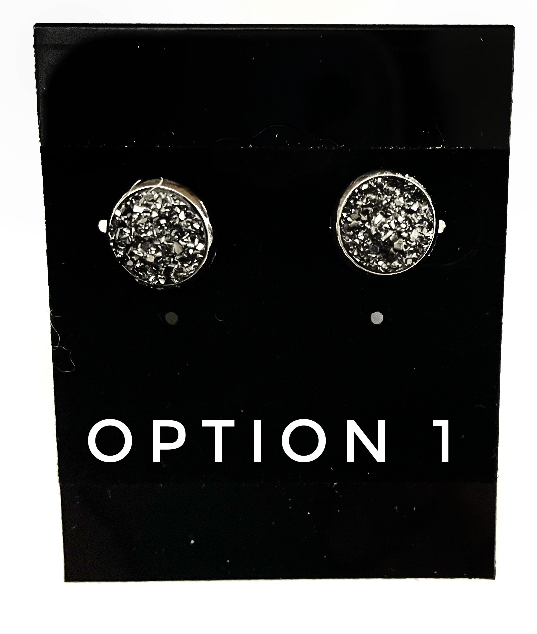 Silver Druzy Earrings