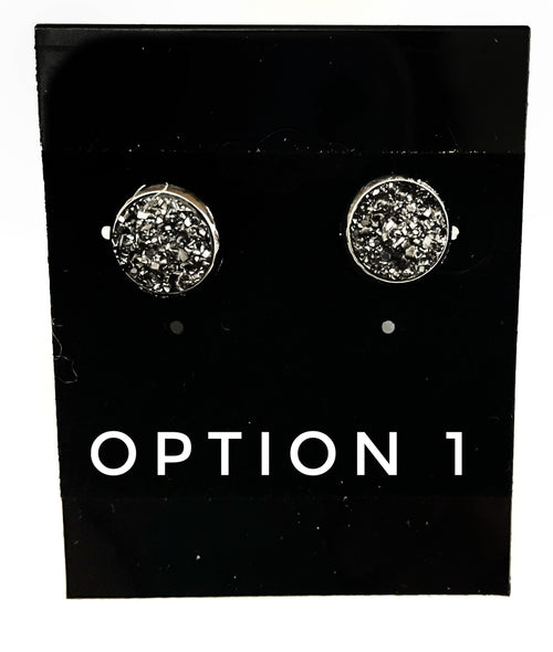Silver Druzy Earrings