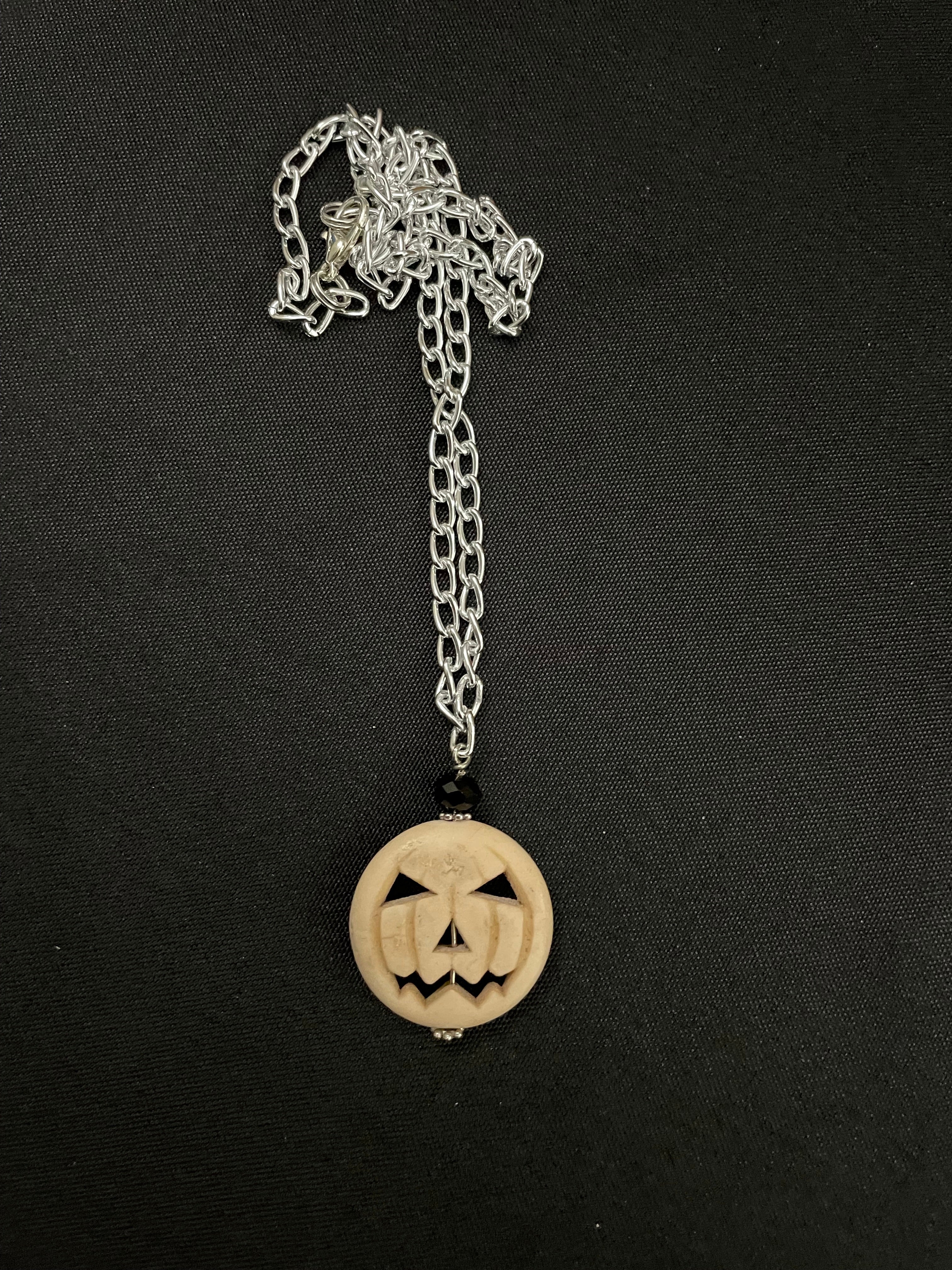 Large Pumpkin Howlite Necklace