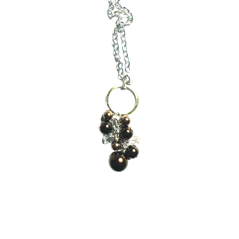 Glass Pearl Cluster Necklace