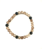 Chocolate Veins and Black Lava Stone Bracelet