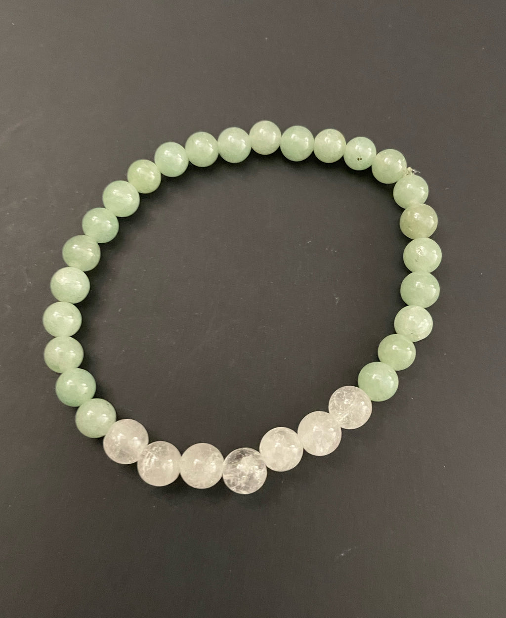 Green Aventurine and Clear Quartz Bracelet and Earring Set