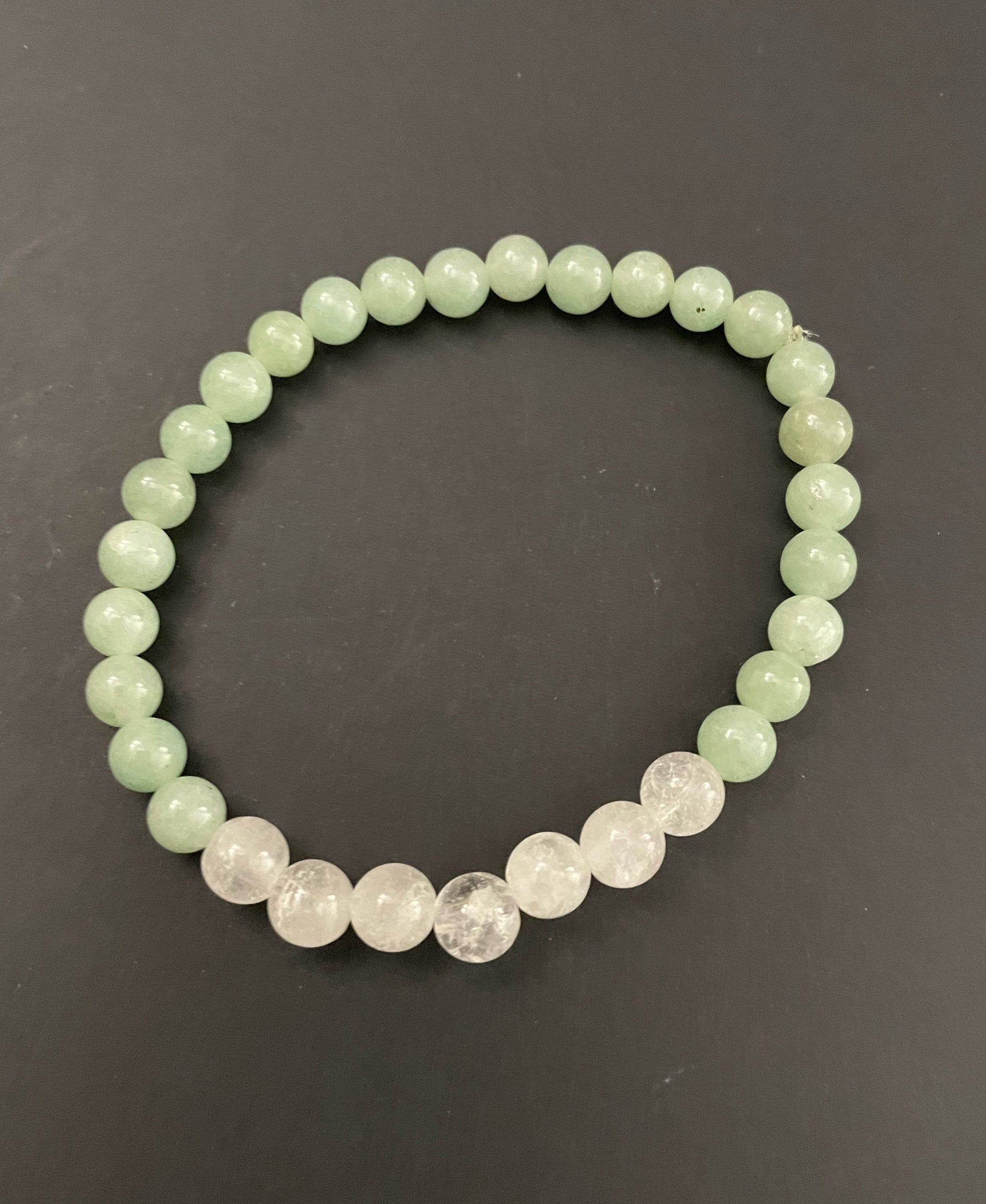 Green Aventurine and Clear Quartz Bracelet and Earring Set
