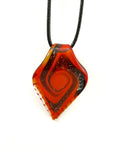 Red with Blue Swirl Glass Necklace