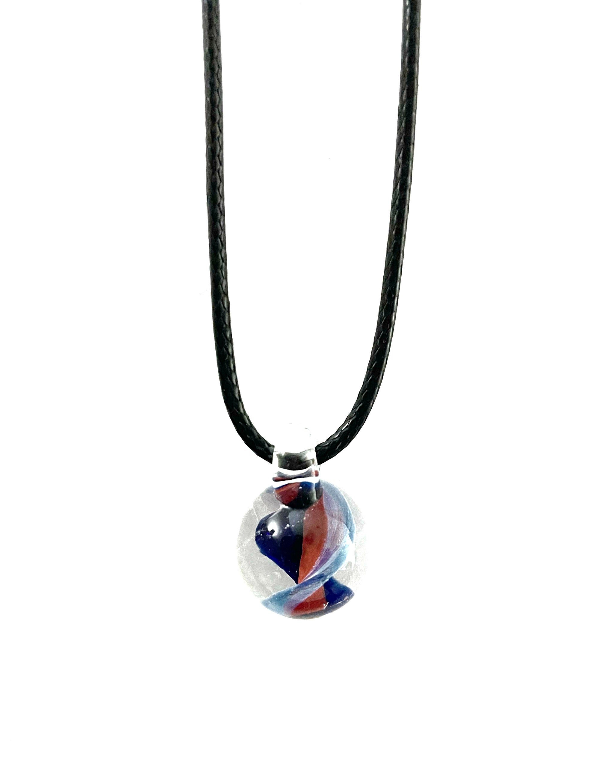 Shades of Blue Wave Glass Necklace