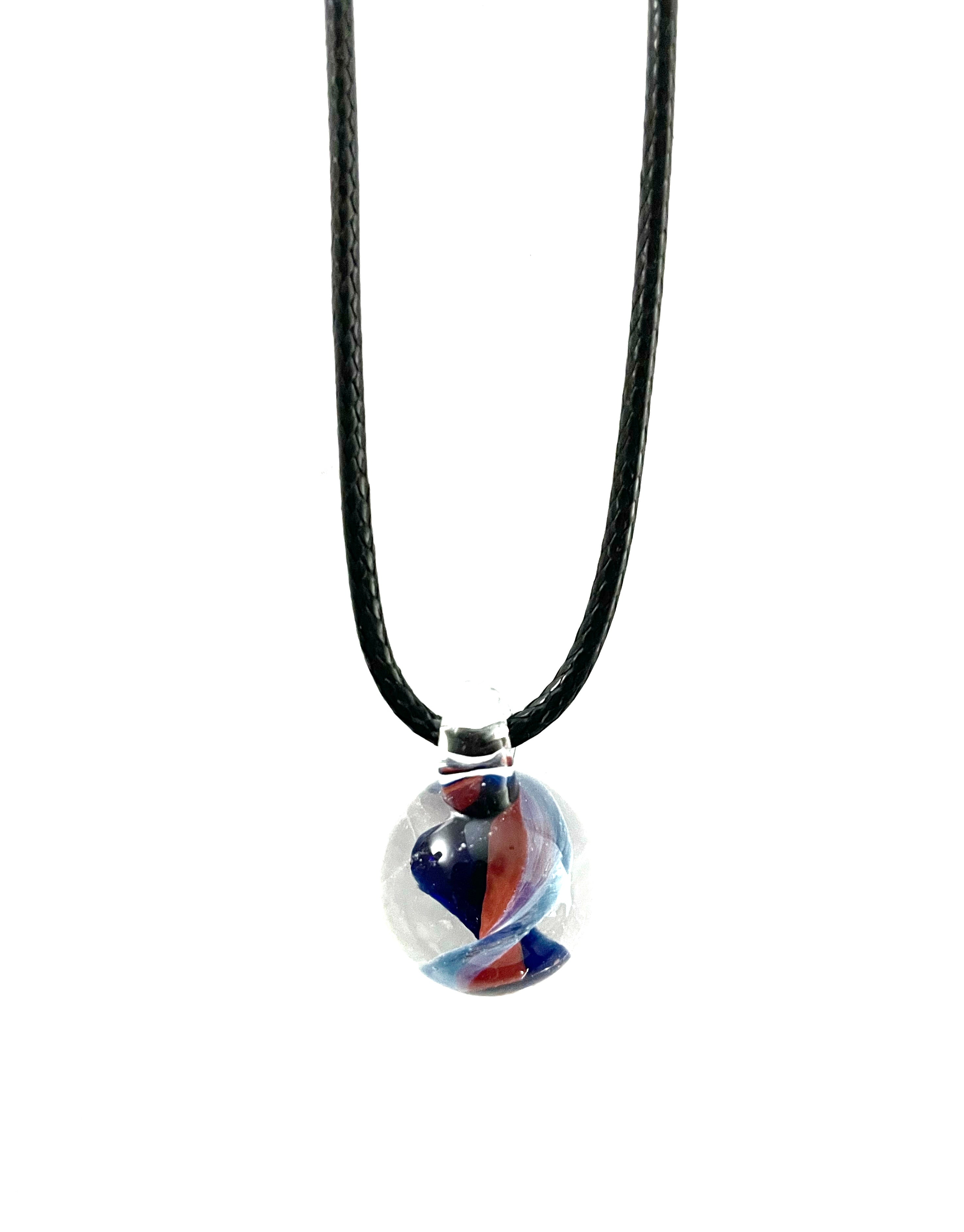 Shades of Blue Wave Glass Necklace