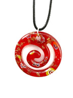 Red and Gold Foil Glass Necklace