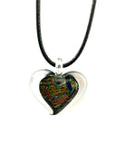 Rainbow Dichroic Heart Necklace
