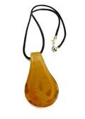 Amber with Brown Specks Glass Necklace