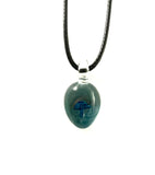 Teal Green with Mushroom Glass Necklace