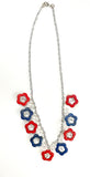 Red and Blue Flower Necklace