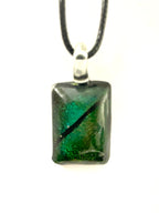 Green Dichroic Rectangle Necklace