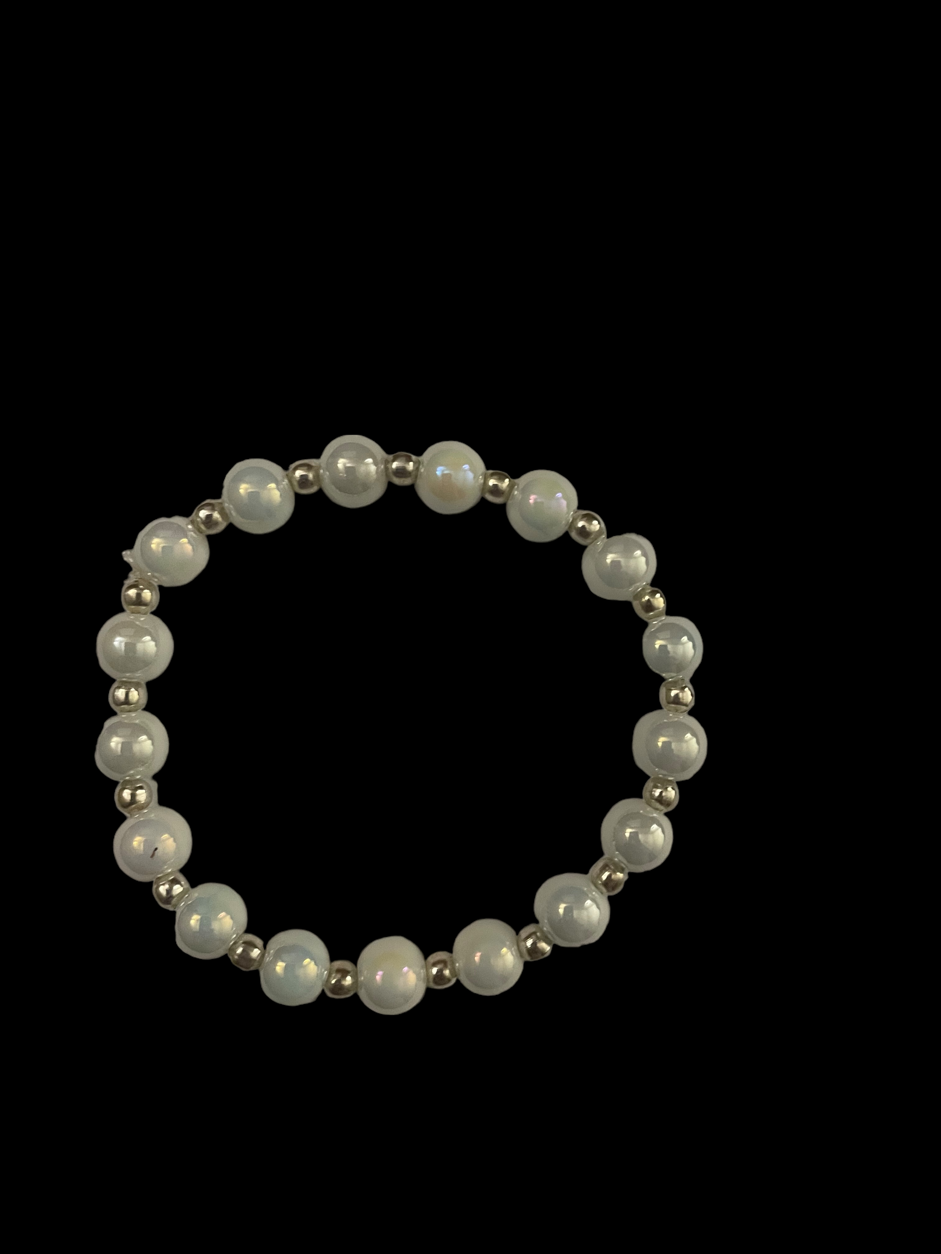 Light Blue on White Stacked Bracelet
