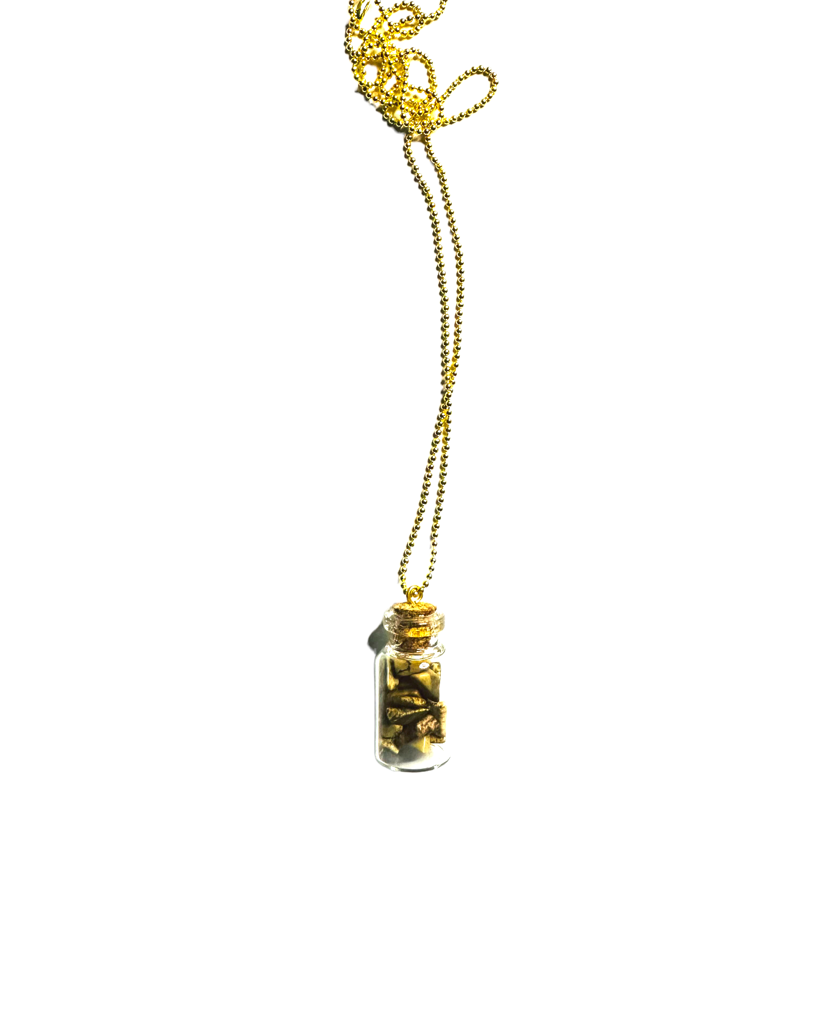Crystal Chips in Glass Bottle Necklace