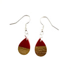 Extra SmallTeardrop Resin & Wood  Earrings