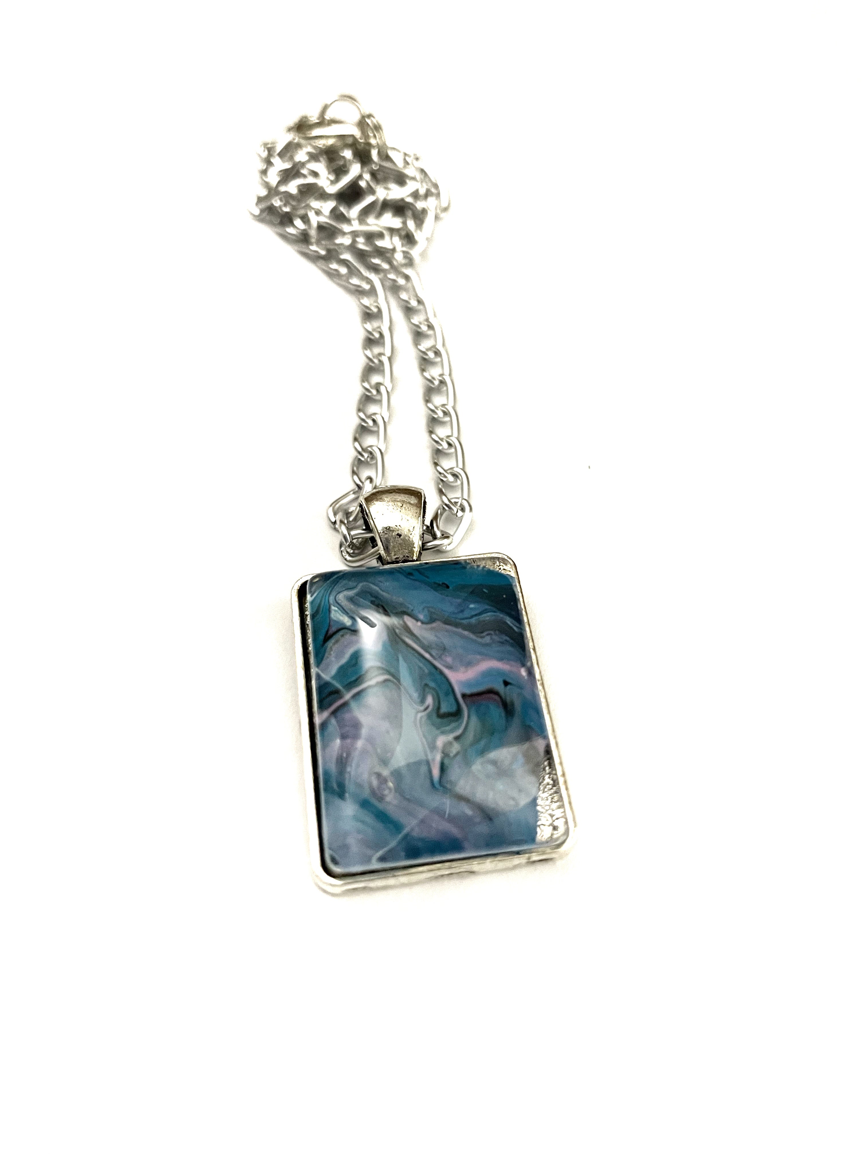 Blue, Pink and Black Acrylic Necklaces