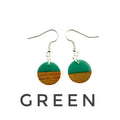 Extra Small Circle Resin & Wood  Earrings