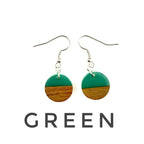 Extra Small Circle Resin & Wood  Earrings