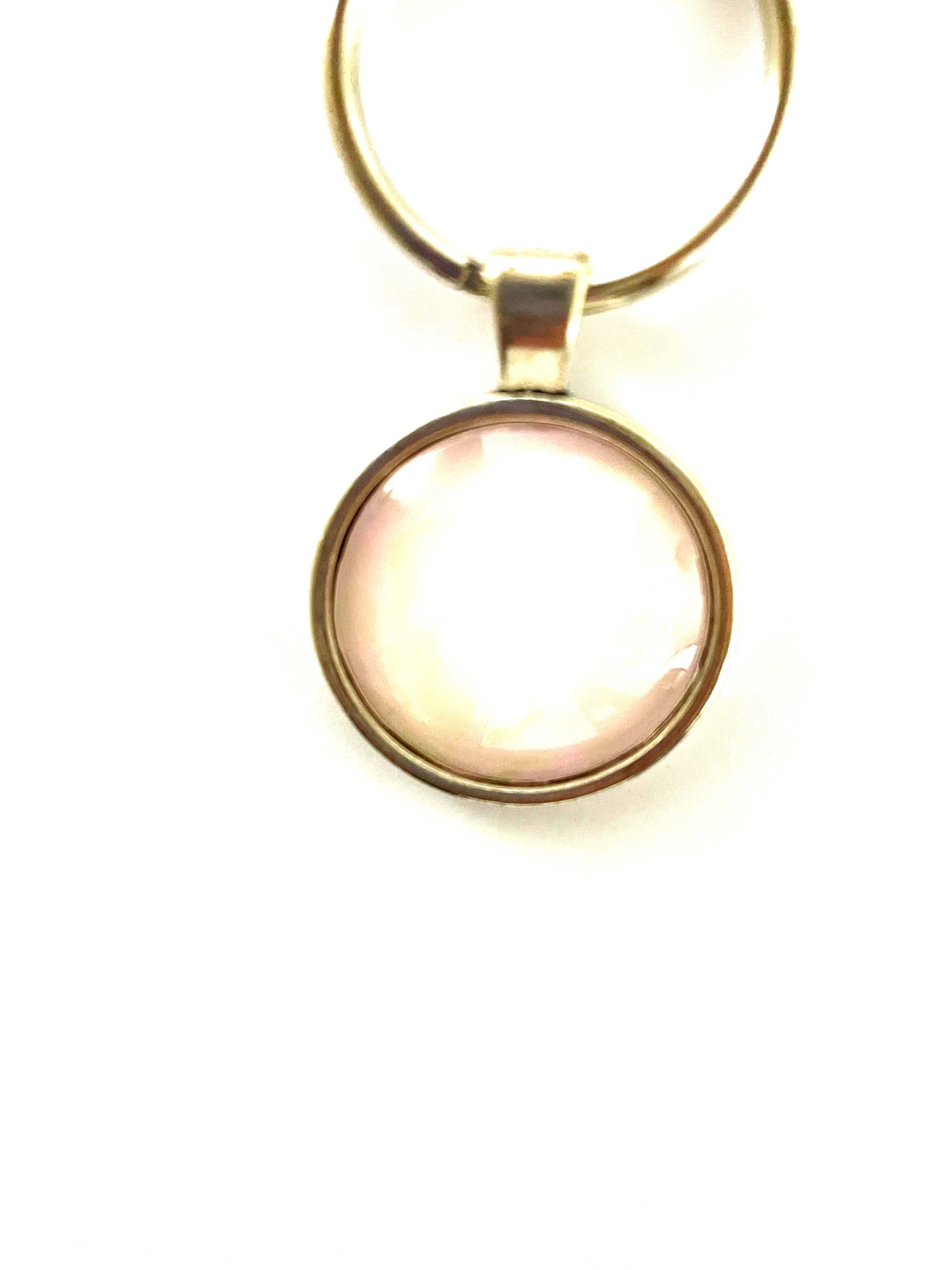 Pale Pink Acrylic Paint Key Ring