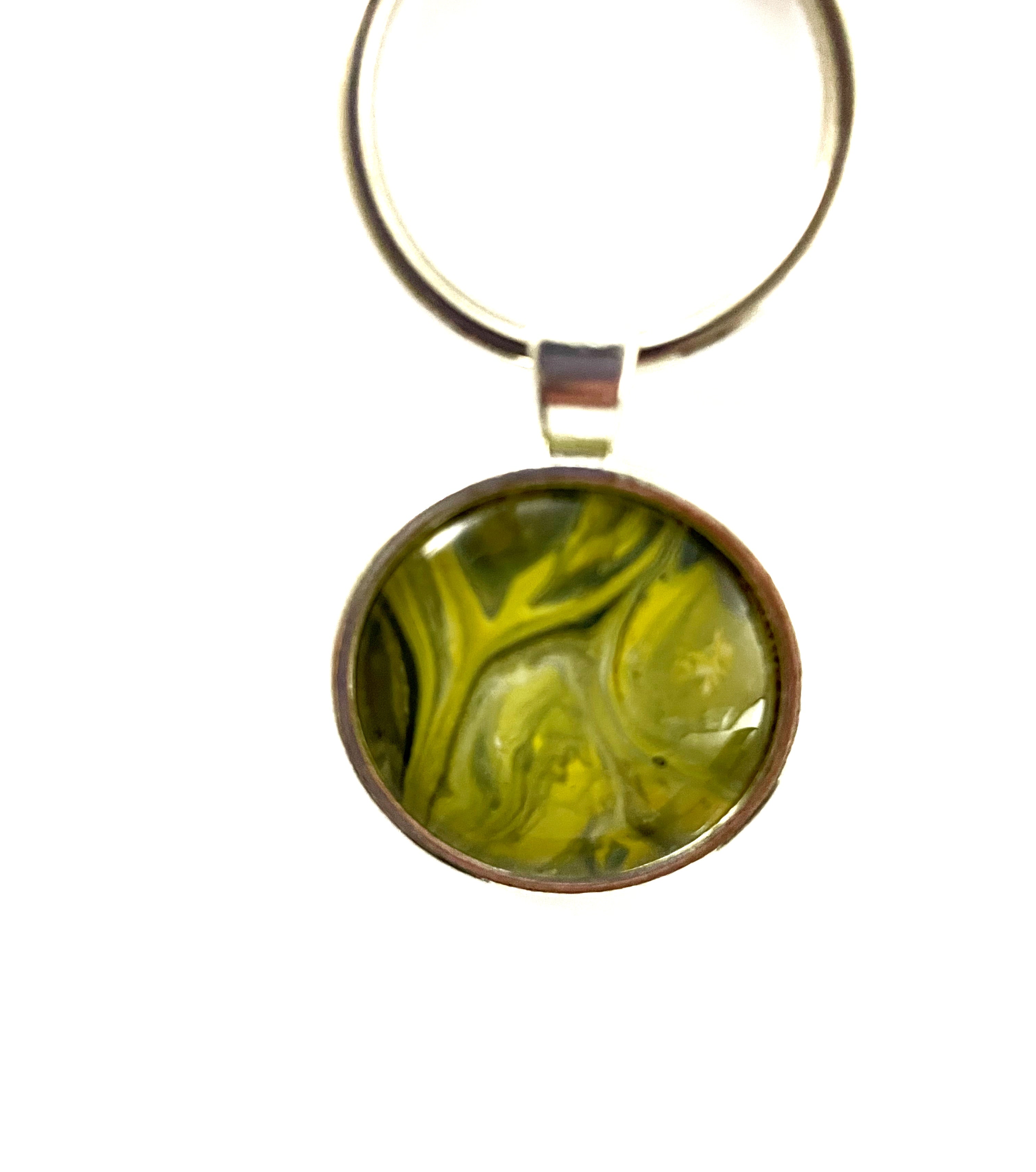 Yellow Acrylic Paint Key Ring