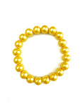 Light Golden Yellow Glass Pearl Stretchy Bracelet