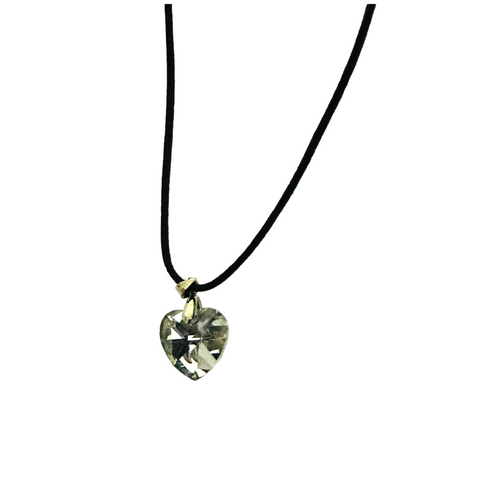 Silver Glass Heart Necklace