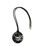 Blue/Silver/Black Donut Glass Necklace