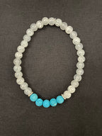 Milky White and Bright Turquoise Lava Stone Bracelet