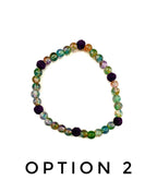 Green and Purple Glass and Purple Lava Stone Bracelet
