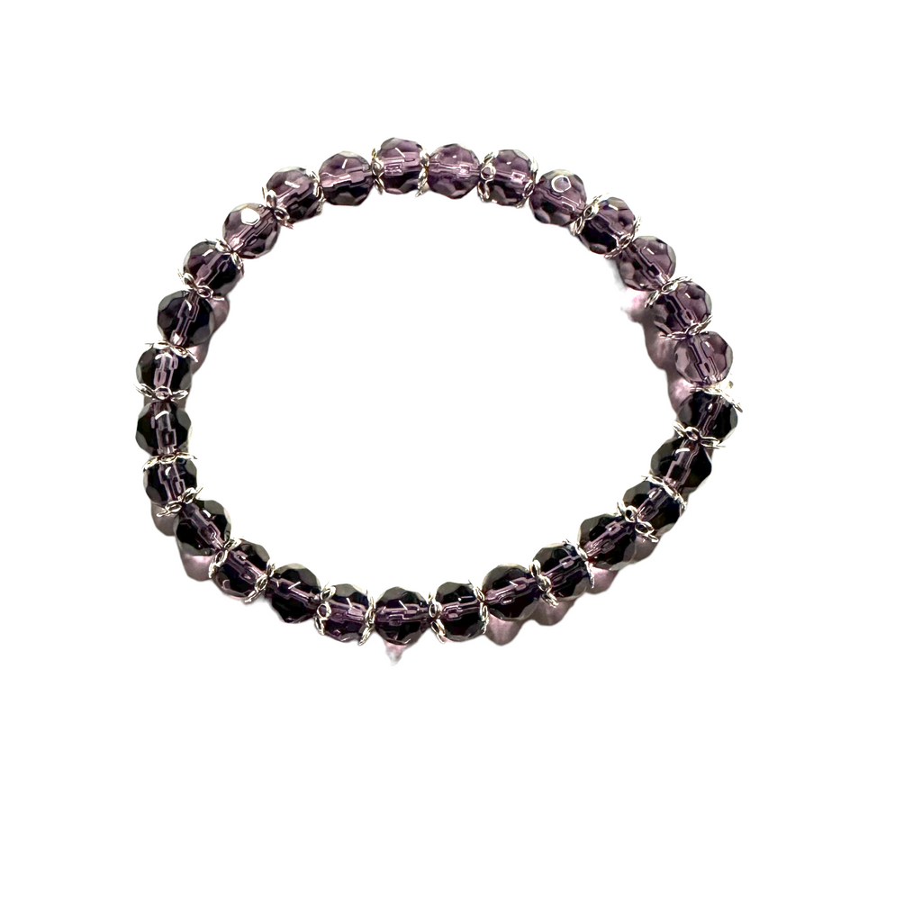 Light Purple Glass Stretchy Bracelet