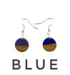Extra Small Circle Resin & Wood  Earrings