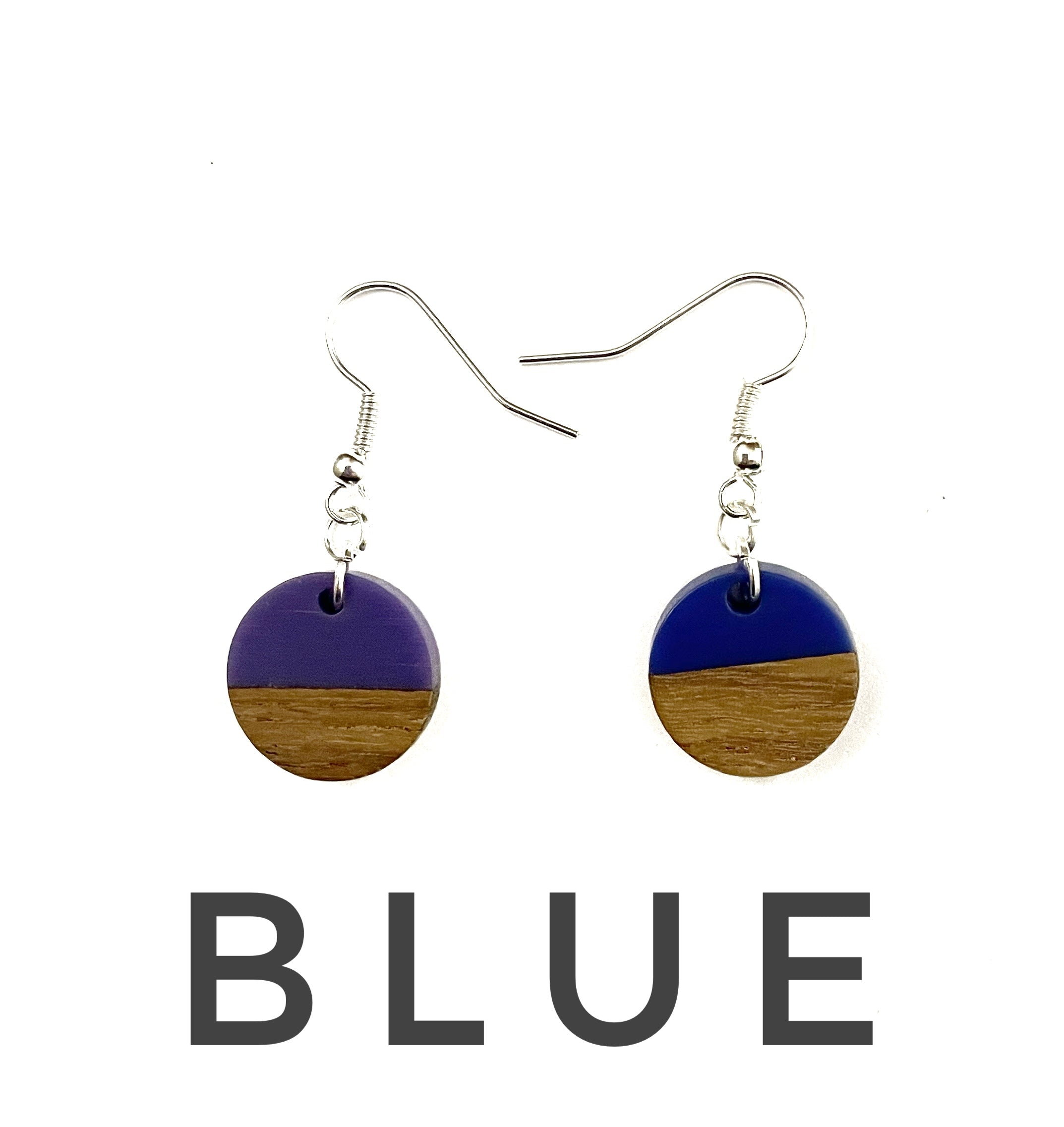 Extra Small Circle Resin & Wood  Earrings