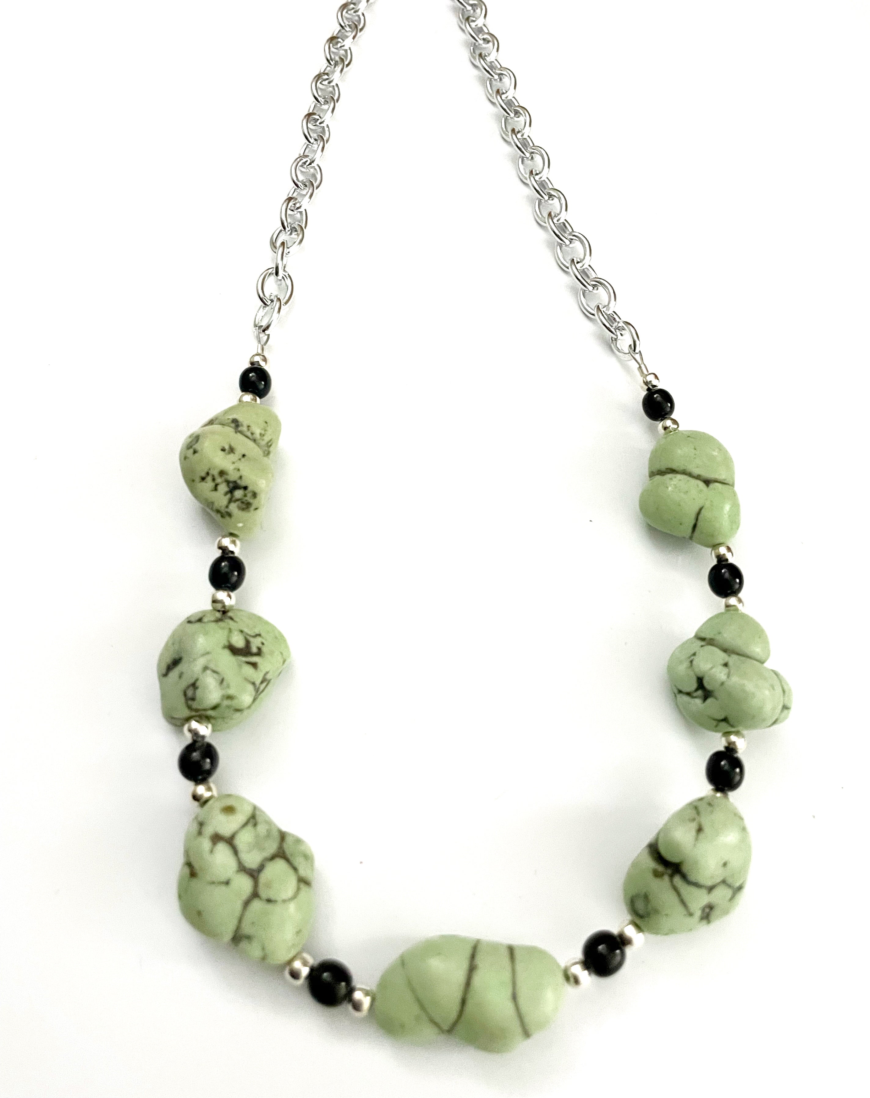 Green Nugget Turquoise Necklace