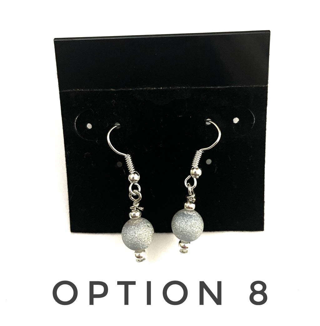 Gunmetal Druzy Glass Earrings
