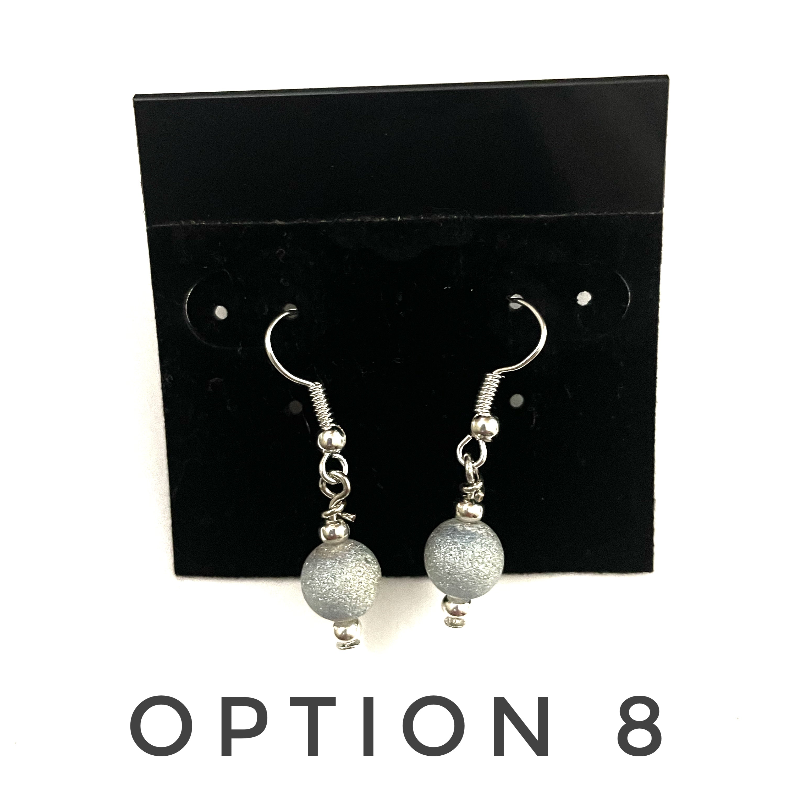 Gunmetal Druzy Glass Earrings