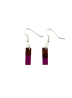 Extra Small Rectangle Resin & Wood  Earrings