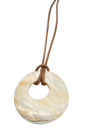 Natural Colored Mother of Pearl Donut Necklace