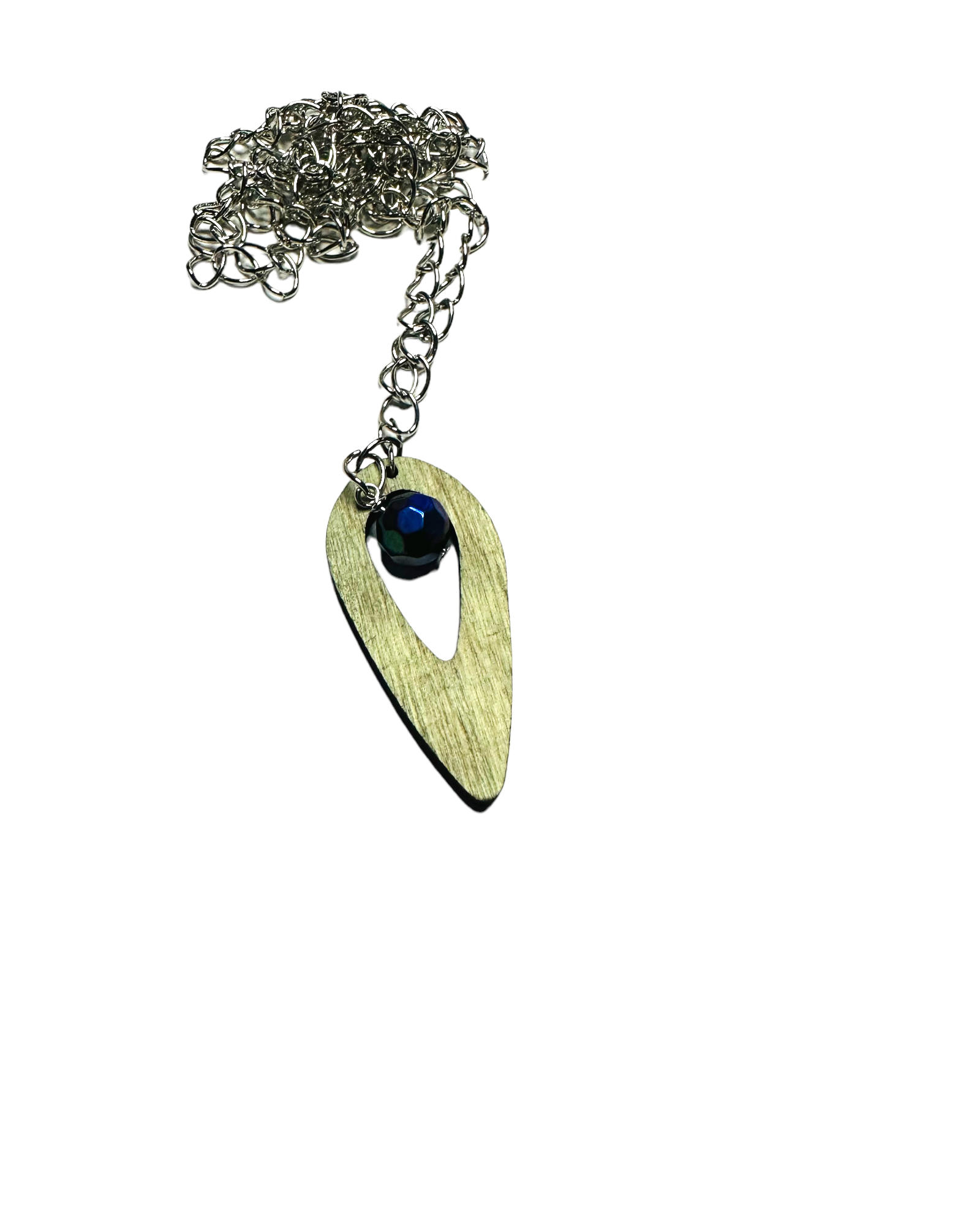 Teardrop Wooden Dangle Necklace