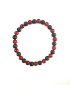 Transparent Red and Black Lava Stone Bracelet