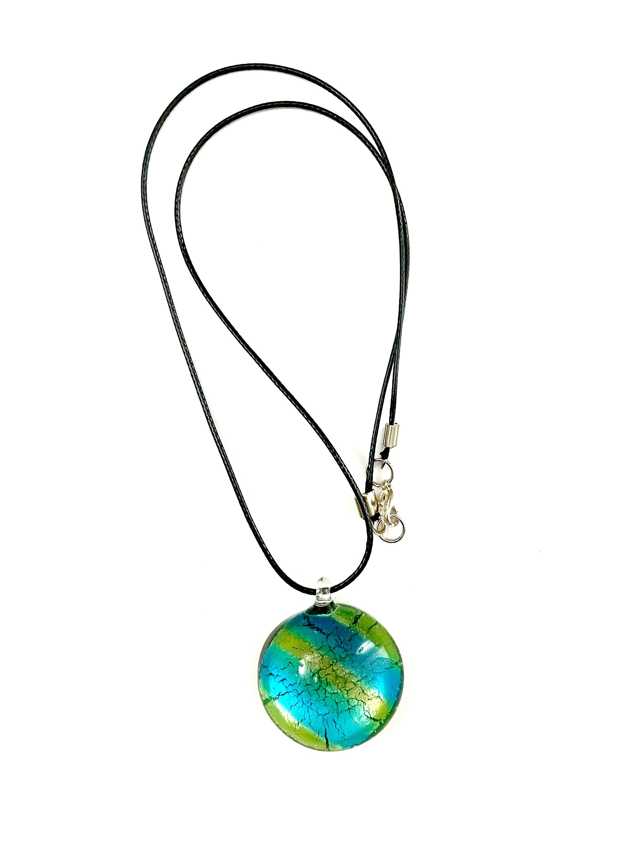 Blue and Yellow Glass Necklace