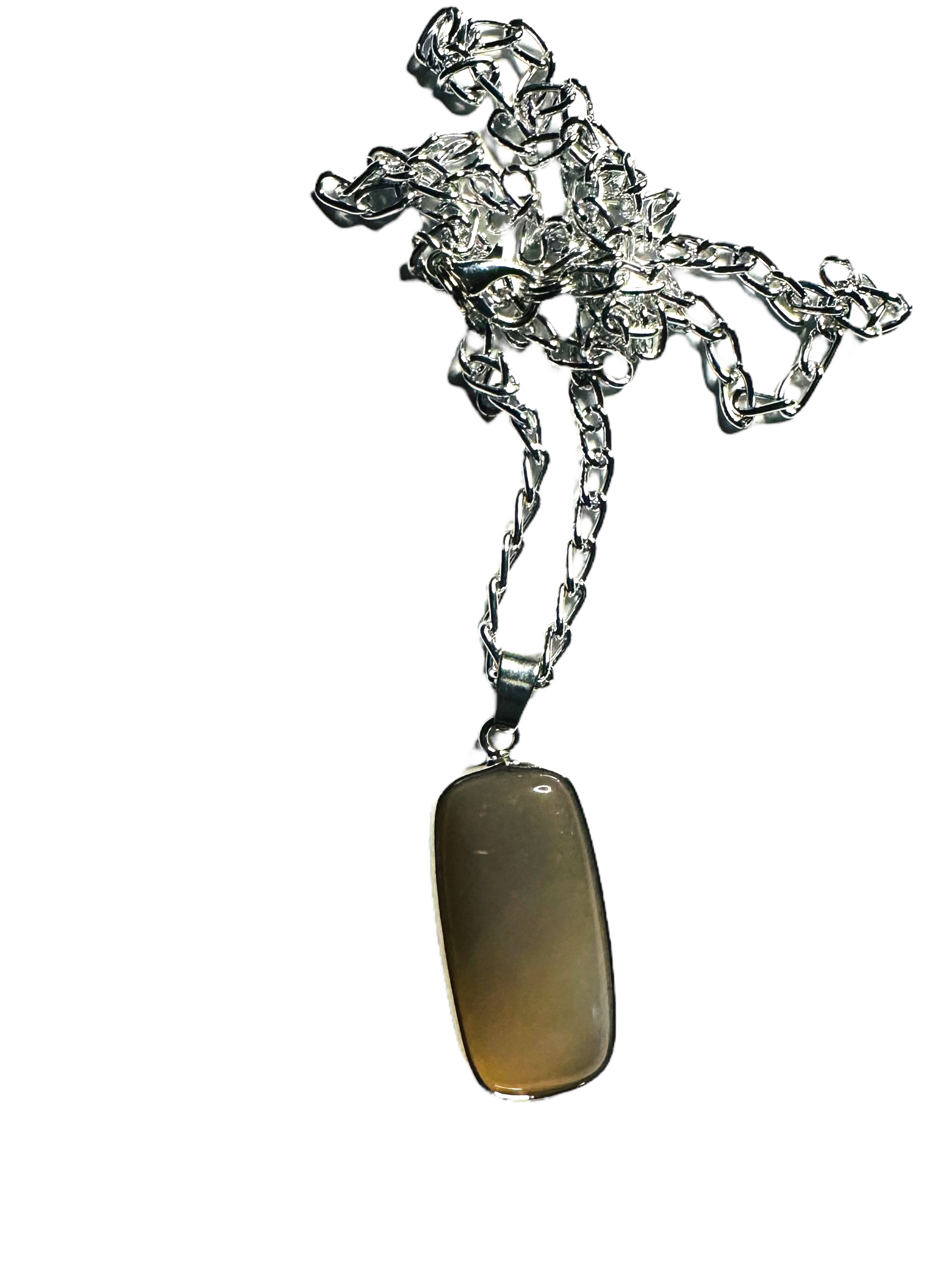 Agate Rectangle Pendant Necklace
