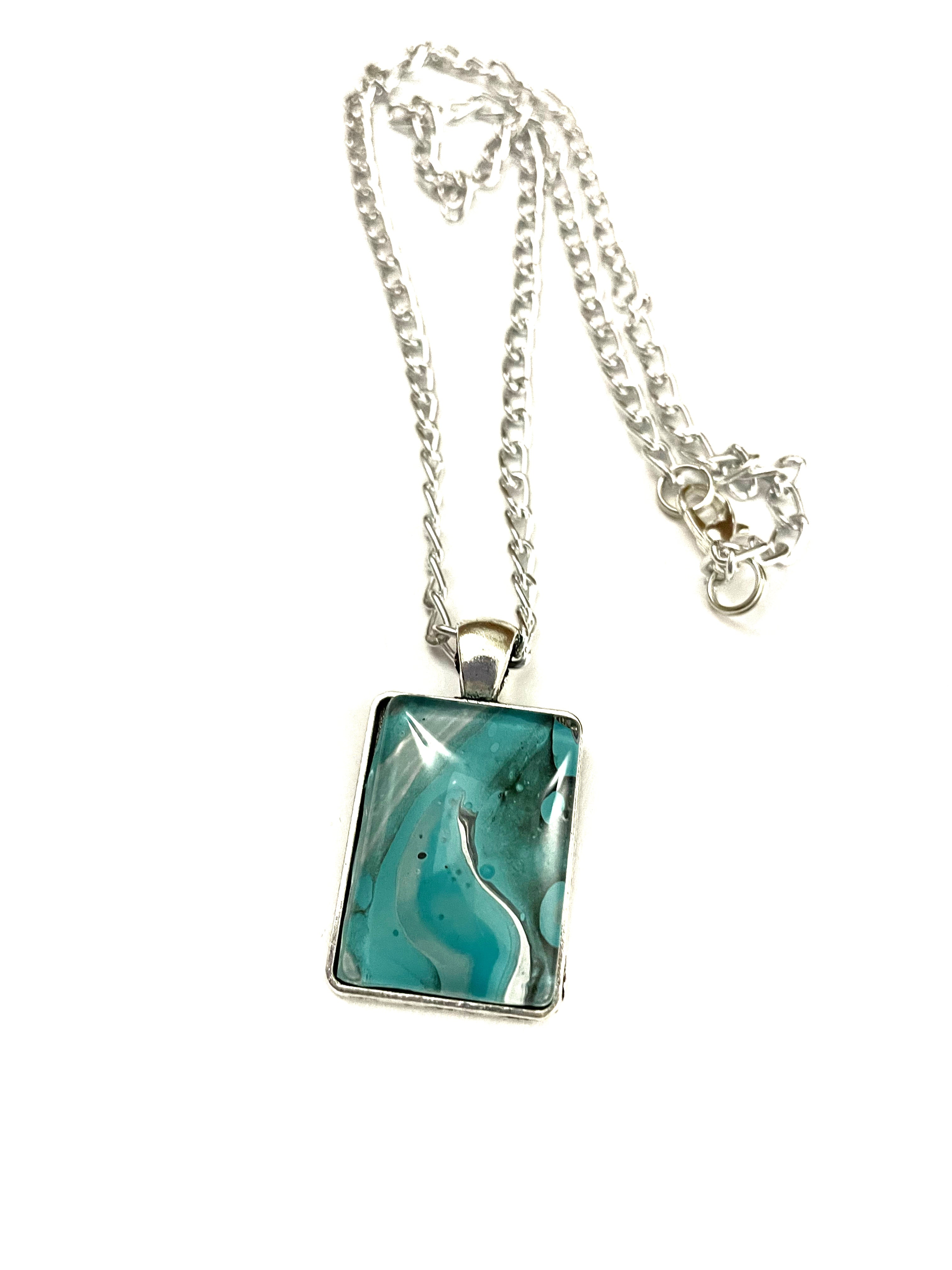 Teal Acrylic Necklaces