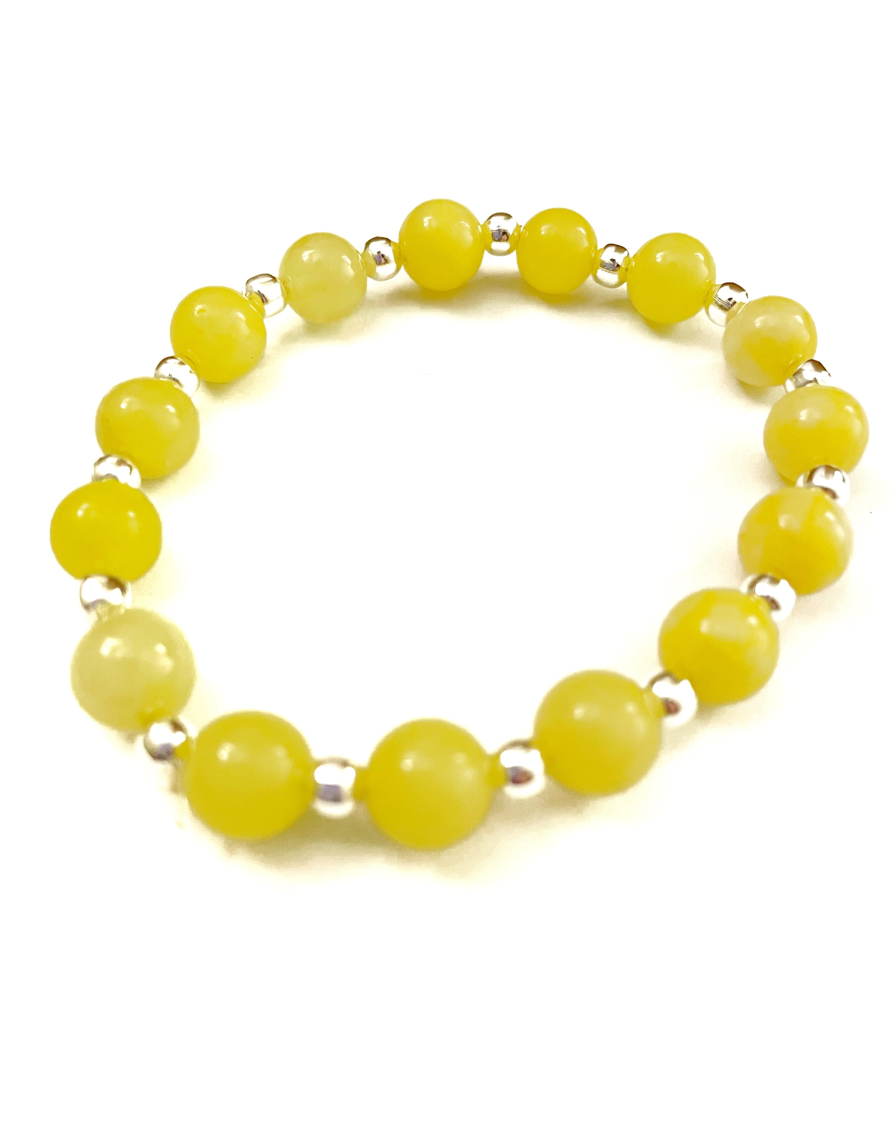 Yellow Jade Stretchy Bracelet